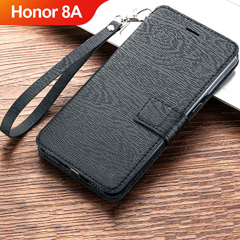 Coque Portefeuille Livre Cuir Etui Clapet pour Huawei Y6 Prime (2019) Noir