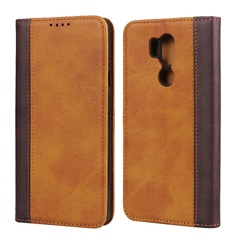 Coque Portefeuille Livre Cuir Etui Clapet pour LG G7 Orange