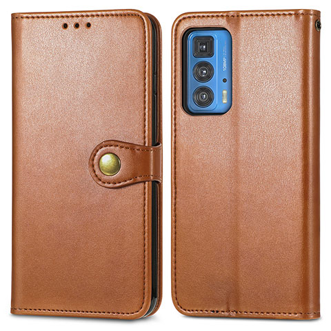 Coque Portefeuille Livre Cuir Etui Clapet pour Motorola Moto Edge 20 Pro 5G Marron