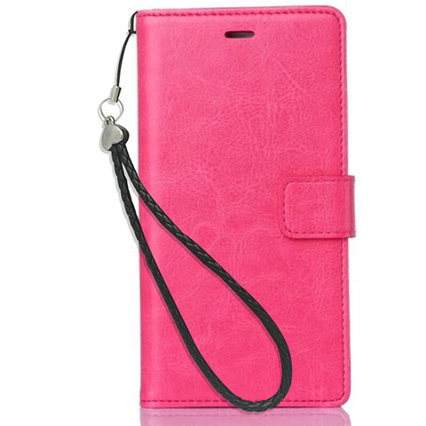 Coque Portefeuille Livre Cuir Etui Clapet pour Nokia 3.1 Plus Rose Rouge