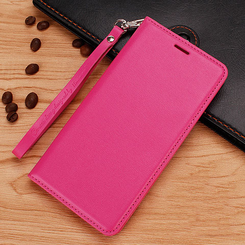 Coque Portefeuille Livre Cuir Etui Clapet pour Nokia 7.1 Plus Rose Rouge