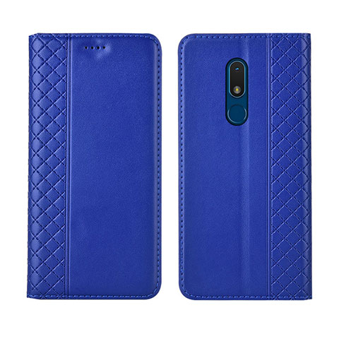 Coque Portefeuille Livre Cuir Etui Clapet pour Nokia C3 Bleu