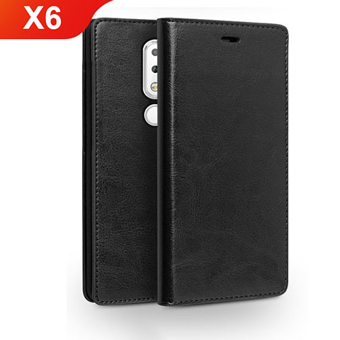 Coque Portefeuille Livre Cuir Etui Clapet pour Nokia X6 Noir