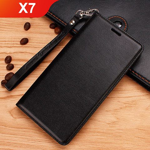 Coque Portefeuille Livre Cuir Etui Clapet pour Nokia X7 Noir