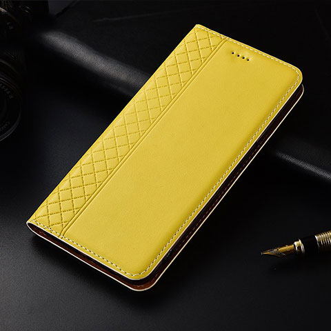 Coque Portefeuille Livre Cuir Etui Clapet pour OnePlus 7T Jaune