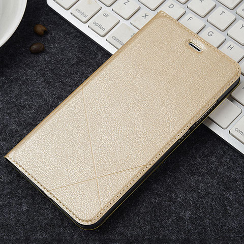 Coque Portefeuille Livre Cuir Etui Clapet pour Oppo A3 Or