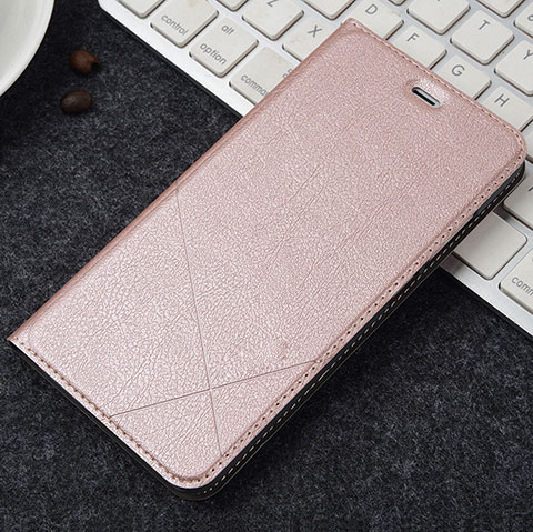 Coque Portefeuille Livre Cuir Etui Clapet pour Oppo A3 Or Rose