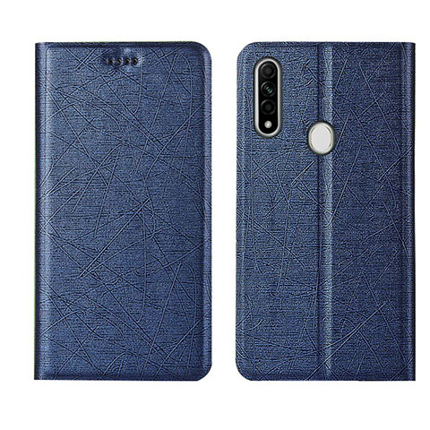 Coque Portefeuille Livre Cuir Etui Clapet pour Oppo A31 Bleu