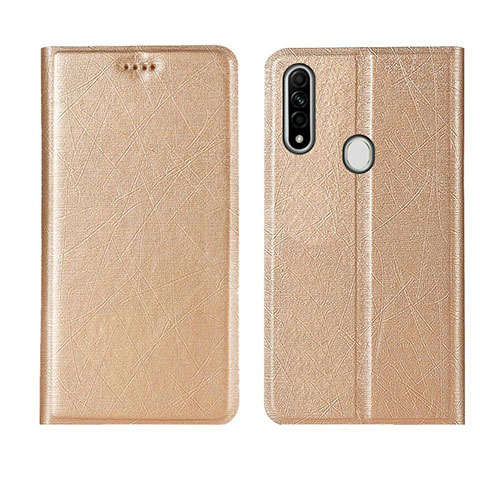 Coque Portefeuille Livre Cuir Etui Clapet pour Oppo A31 Or