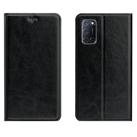 Coque Portefeuille Livre Cuir Etui Clapet pour Oppo A52 Noir