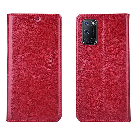 Coque Portefeuille Livre Cuir Etui Clapet pour Oppo A72 Rouge