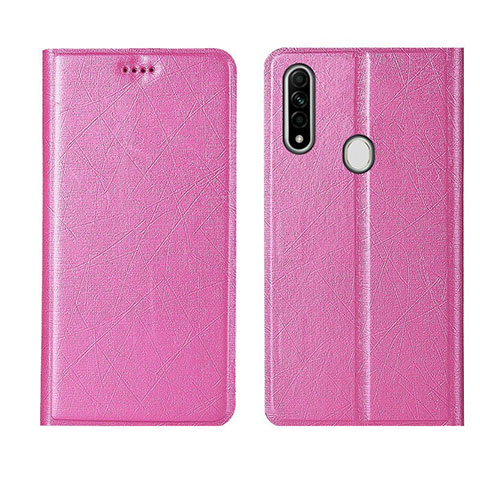 Coque Portefeuille Livre Cuir Etui Clapet pour Oppo A8 Rose