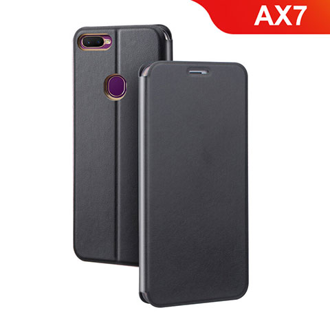 Coque Portefeuille Livre Cuir Etui Clapet pour Oppo AX7 Noir