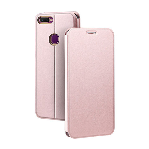 Coque Portefeuille Livre Cuir Etui Clapet pour Oppo AX7 Or Rose