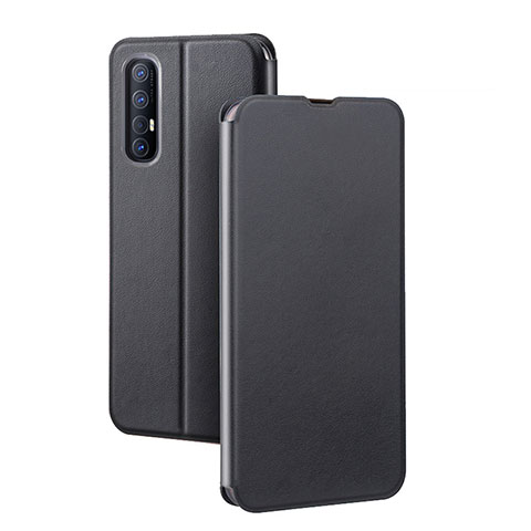 Coque Portefeuille Livre Cuir Etui Clapet pour Oppo Find X2 Neo Noir