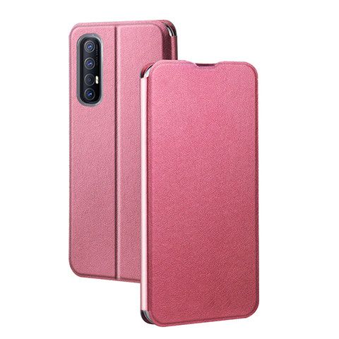 Coque Portefeuille Livre Cuir Etui Clapet pour Oppo Find X2 Neo Rose