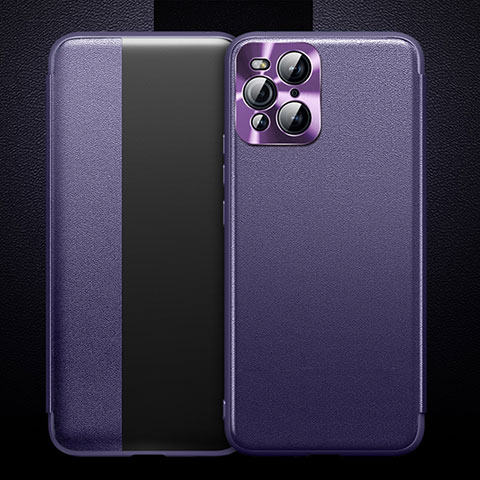 Coque Portefeuille Livre Cuir Etui Clapet pour Oppo Find X3 5G Violet