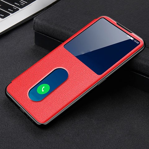 Coque Portefeuille Livre Cuir Etui Clapet pour Oppo Find X3 Lite 5G Rouge