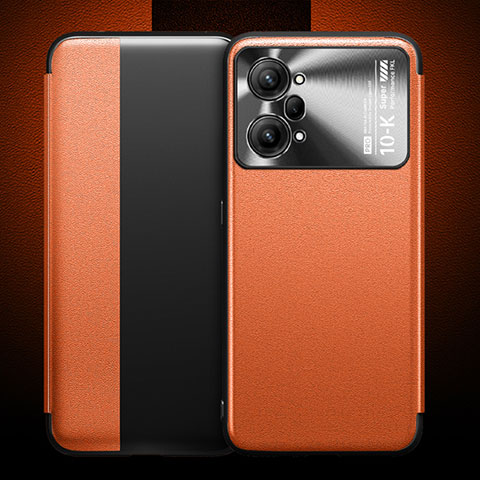 Coque Portefeuille Livre Cuir Etui Clapet pour Oppo K10 Pro 5G Orange