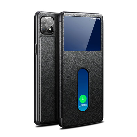 Coque Portefeuille Livre Cuir Etui Clapet pour Oppo Reno4 SE 5G Noir