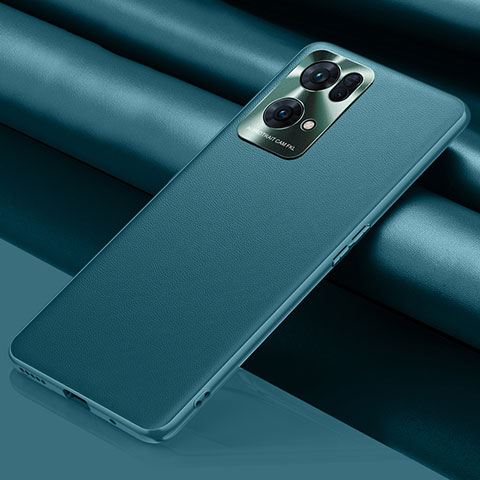 Coque Portefeuille Livre Cuir Etui Clapet pour Oppo Reno7 Pro 5G Cyan