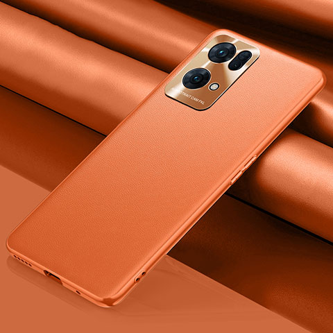 Coque Portefeuille Livre Cuir Etui Clapet pour Oppo Reno7 Pro 5G Orange