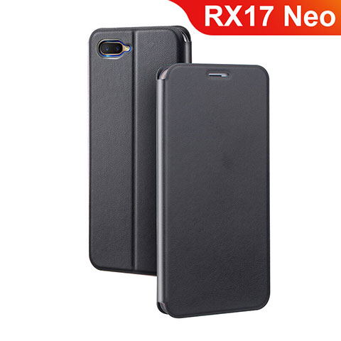 Coque Portefeuille Livre Cuir Etui Clapet pour Oppo RX17 Neo Noir