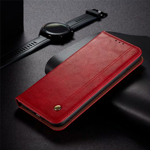 Coque Portefeuille Livre Cuir Etui Clapet pour Realme 5 Pro Rouge