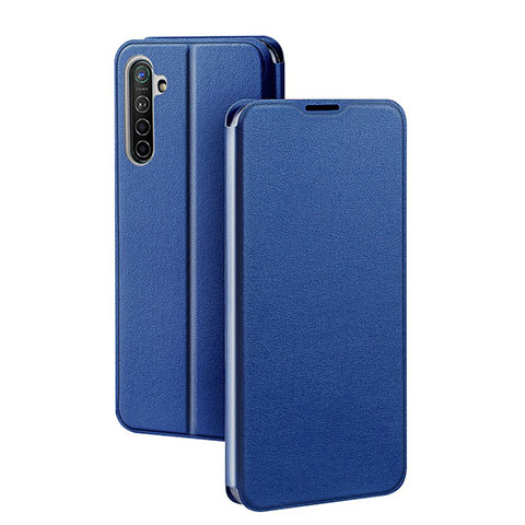 Coque Portefeuille Livre Cuir Etui Clapet pour Realme XT Bleu