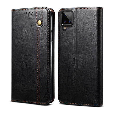 Coque Portefeuille Livre Cuir Etui Clapet pour Samsung Galaxy A12 Nacho Noir