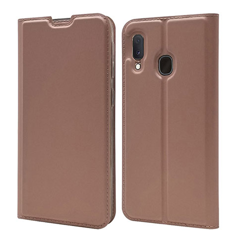 Coque Portefeuille Livre Cuir Etui Clapet pour Samsung Galaxy A20e Or Rose