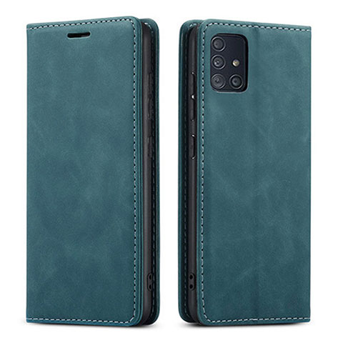 Coque Portefeuille Livre Cuir Etui Clapet pour Samsung Galaxy A71 4G A715 Vert