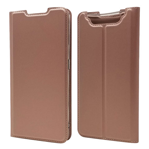 Coque Portefeuille Livre Cuir Etui Clapet pour Samsung Galaxy A80 Or Rose