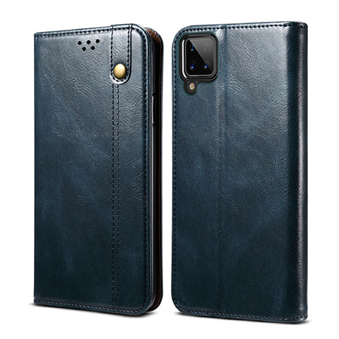 Coque Portefeuille Livre Cuir Etui Clapet pour Samsung Galaxy F12 Bleu