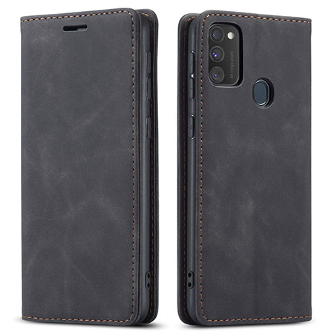 Coque Portefeuille Livre Cuir Etui Clapet pour Samsung Galaxy M30s Noir