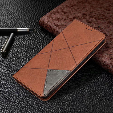 Coque Portefeuille Livre Cuir Etui Clapet pour Samsung Galaxy S20 Lite 5G Marron