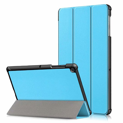 Coque Portefeuille Livre Cuir Etui Clapet pour Samsung Galaxy Tab S5e 4G 10.5 SM-T725 Bleu Ciel