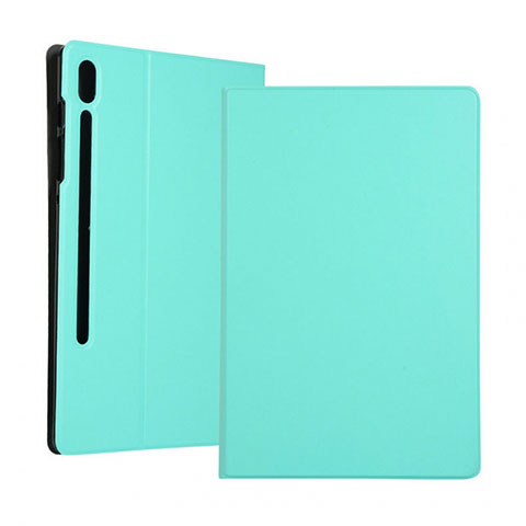 Coque Portefeuille Livre Cuir Etui Clapet pour Samsung Galaxy Tab S6 10.5 SM-T860 Cyan