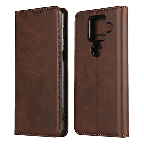 Coque Portefeuille Livre Cuir Etui Clapet pour Sharp AQUOS Sense4 Plus Marron