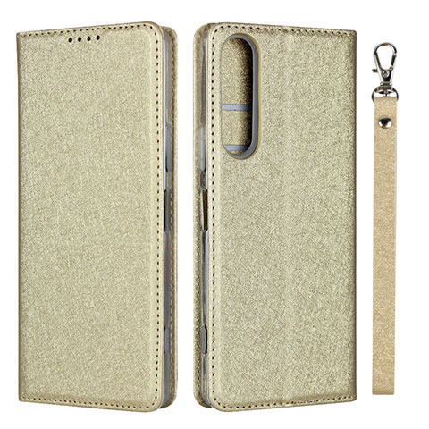 Coque Portefeuille Livre Cuir Etui Clapet pour Sony Xperia 1 II Or