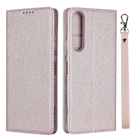 Coque Portefeuille Livre Cuir Etui Clapet pour Sony Xperia 1 II Rose