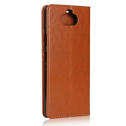 Coque Portefeuille Livre Cuir Etui Clapet pour Sony Xperia 8 Brun Clair