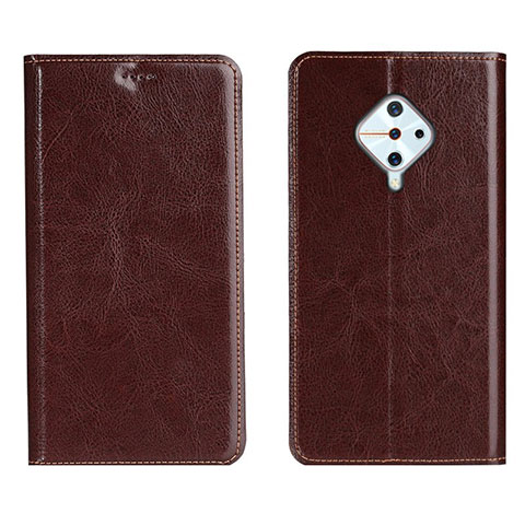 Coque Portefeuille Livre Cuir Etui Clapet pour Vivo S1 Pro Marron