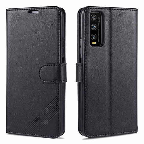 Coque Portefeuille Livre Cuir Etui Clapet pour Vivo Y20i India Noir