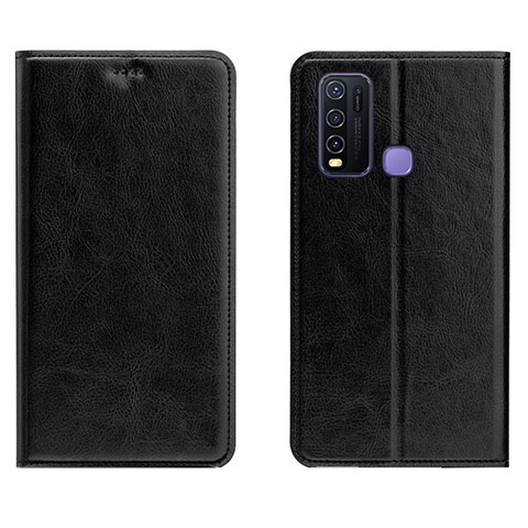 Coque Portefeuille Livre Cuir Etui Clapet pour Vivo Y50 Noir