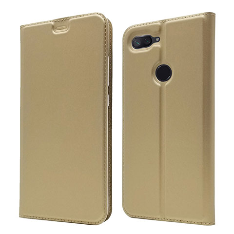 Coque Portefeuille Livre Cuir Etui Clapet pour Xiaomi Mi 8 Lite Or