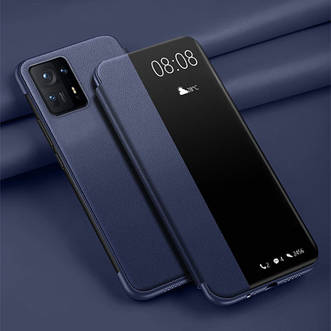 Coque Portefeuille Livre Cuir Etui Clapet pour Xiaomi Mi Mix 4 5G Bleu