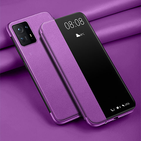 Coque Portefeuille Livre Cuir Etui Clapet pour Xiaomi Mi Mix 4 5G Violet