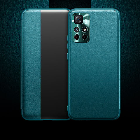 Coque Portefeuille Livre Cuir Etui Clapet pour Xiaomi Poco M4 Pro 5G Vert