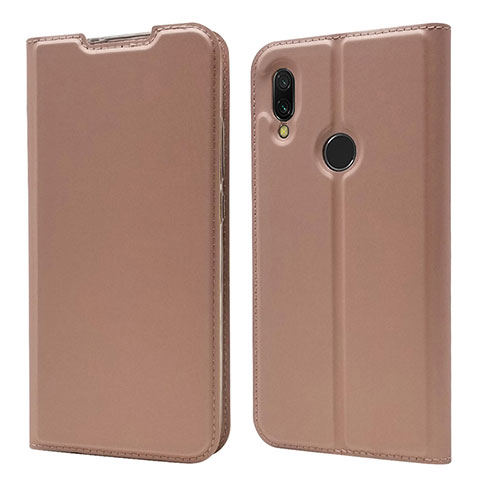 Coque Portefeuille Livre Cuir Etui Clapet pour Xiaomi Redmi 7 Or Rose